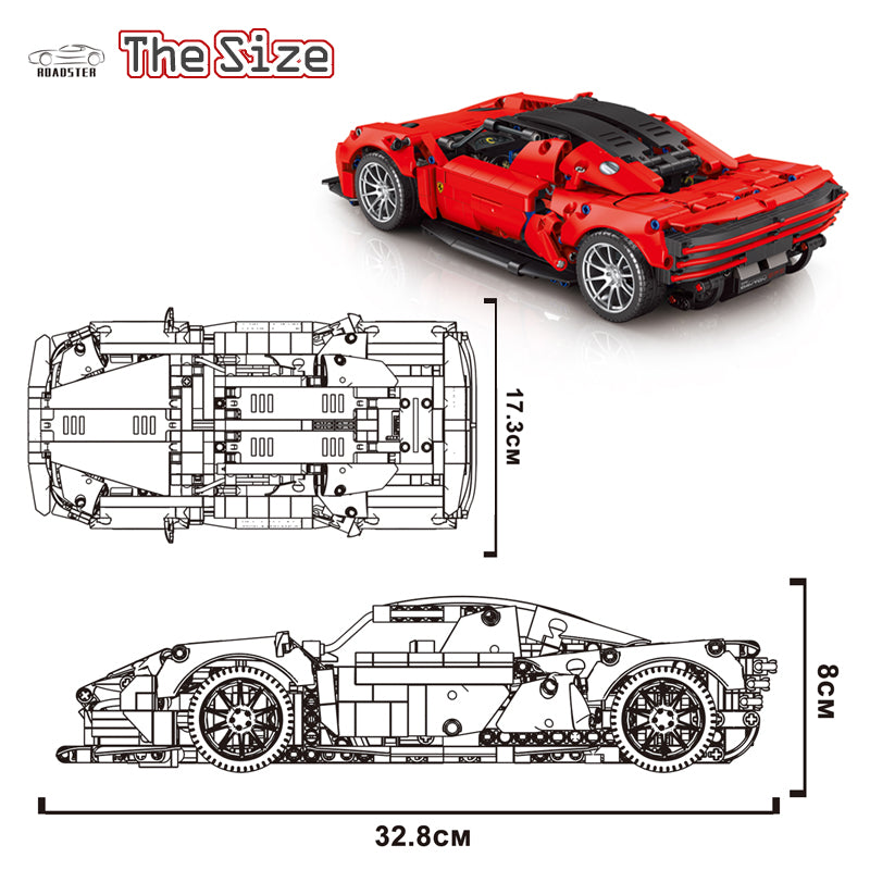 BrickEgo Crimson Velocity – 1:14 Supercar Building Set (1208 PCS)