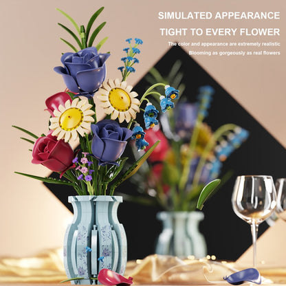 BrickEgo Autumn Rose Flower Vase – 787-Piece Creative Building Block Set