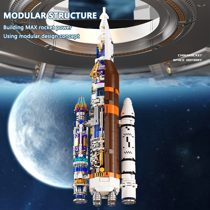 Rocket Mural 3D Building Block Set – Creative Space MOC Model (1155 PCS)