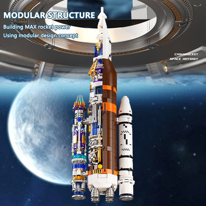 Rocket Mural 3D Building Block Set – Creative Space MOC Model (1155 PCS)