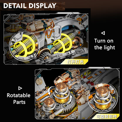 Mechanical Whale MOC Building Set – 1388 Pieces | Advanced Display Model