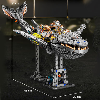 Mechanical Whale MOC Building Set – 1388 Pieces | Advanced Display Model