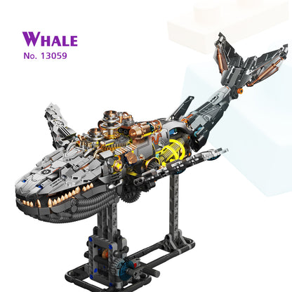 Mechanical Whale MOC Building Set – 1388 Pieces | Advanced Display Model