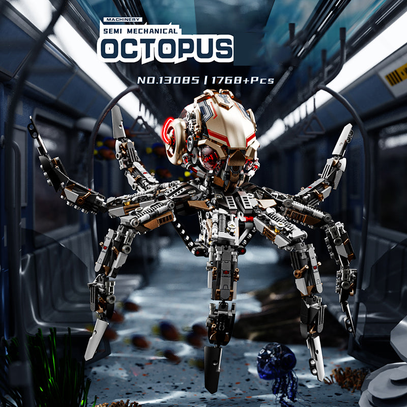 BrickEgo Mechanical Octopus – 1768 PCS Light-Up Assemble Block Model  (13085)