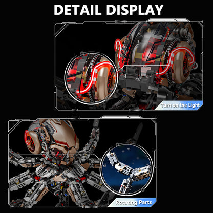 BrickEgo Mechanical Octopus – 1768 PCS Light-Up Assemble Block Model  (13085)