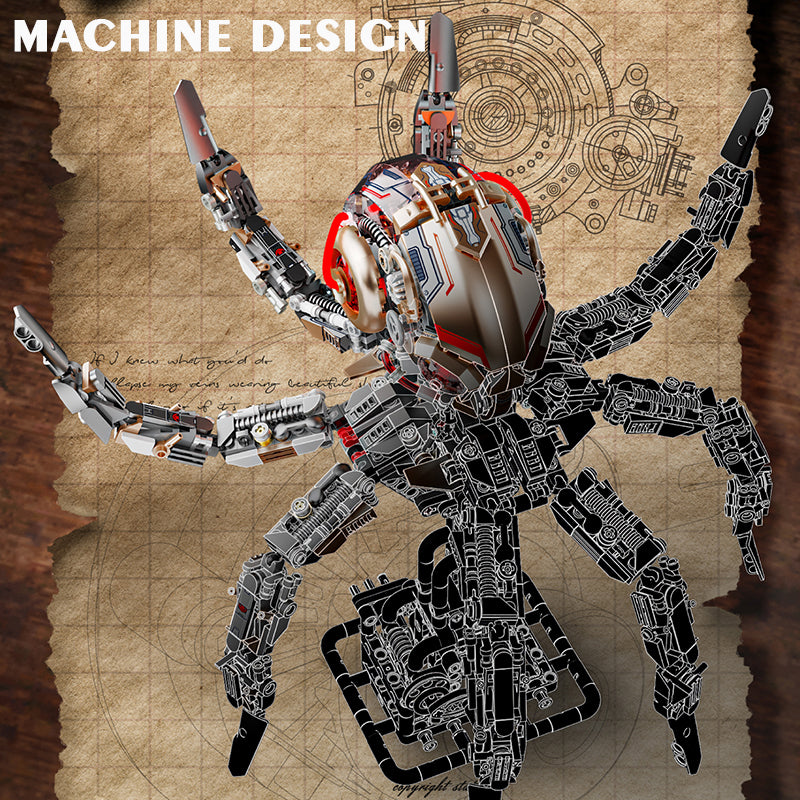 BrickEgo Mechanical Octopus – 1768 PCS Light-Up Assemble Block Model  (13085)