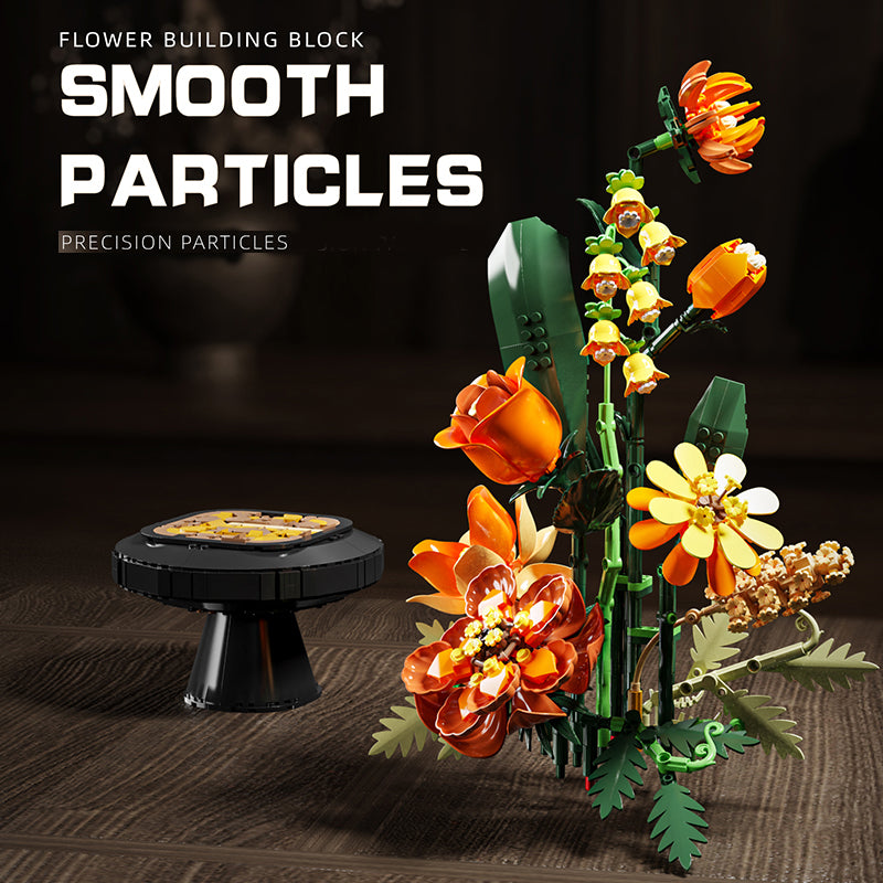 BrickEgo Botanical Series – Rose & Chrysanthemum Flower Building Set (963 Pieces)