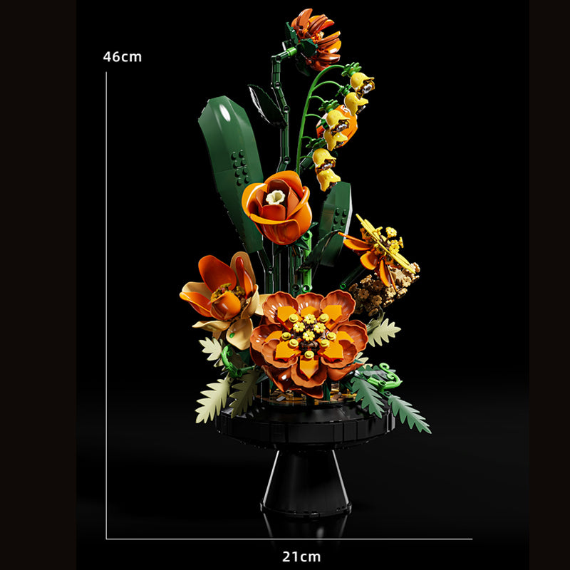 BrickEgo Botanical Series – Rose & Chrysanthemum Flower Building Set (963 Pieces)