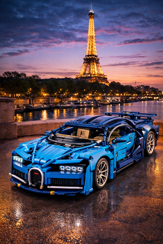 BrickEgo™ 1:14 Blue Hyper Sports Car Building Blocks – 1355 PCS Advanced MOC Supercar Model