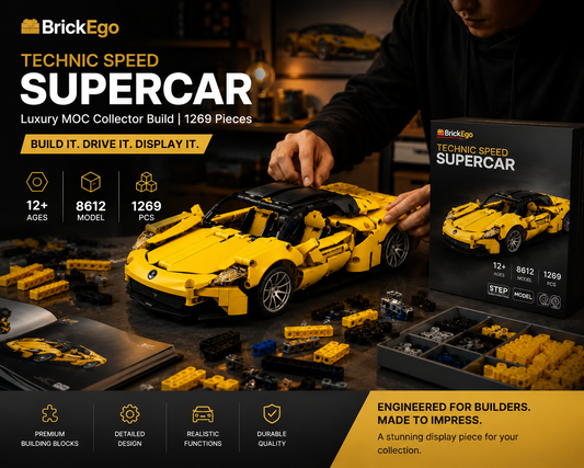 BrickEgo Technic Speed Supercar – Luxury MOC Collector Build | 1269 Pieces