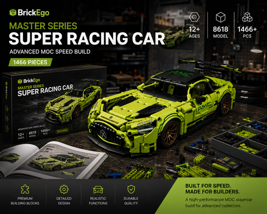 BrickEgo Master Series Super Racing Car – Advanced MOC Speed Build | 1466 Pieces
